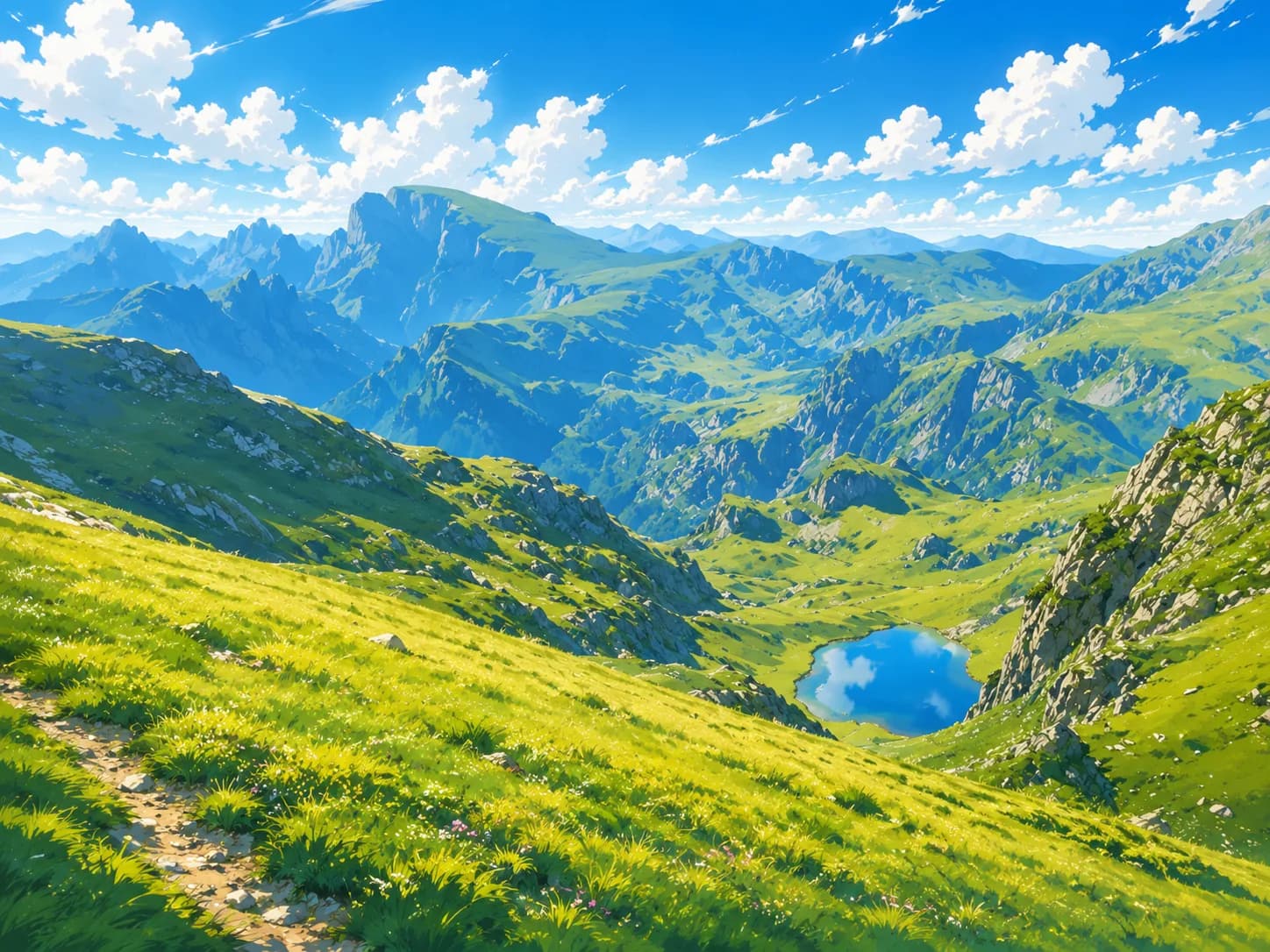 A sweeping view across Bulgaria's green mountain landscape